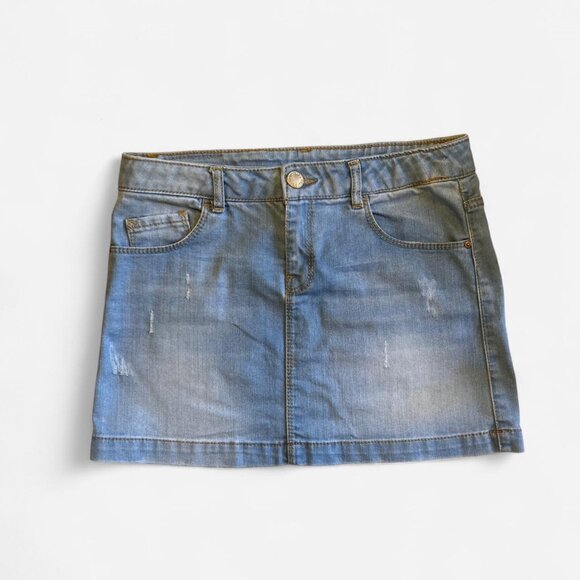 Zara Denim Mini Skirt Low Rise in Lightwash - Picture 1 of 2